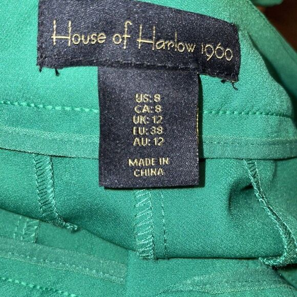 House Of Harlow 1960 Trouser Pants Womens Size 8 High Rise Green - Picture 6 of 6